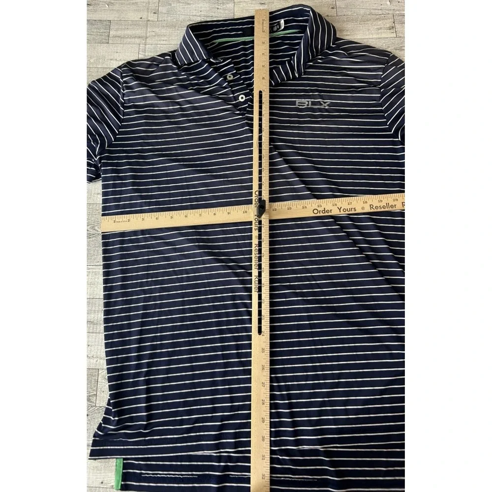 RLX Ralph Lauren Polo Shirt Mens‎ Navy Blue Striped Golf Performance Size XL